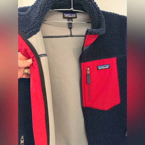 Patagonia Men's Classic Retro-X® Fleece Vest navy & red size Large - Picture 4 of 6